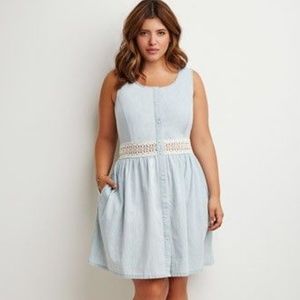 Forever 21 Plus Chambray Button-Up Dress
